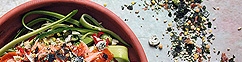 Courgetti salade met zalmflakes en furikake